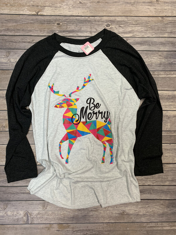 Be Merry Deer Raglan.