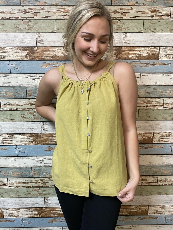 Cute As A Button Lime Tank.