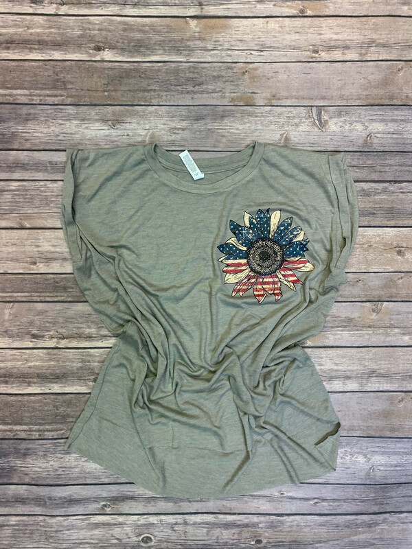 Patriotic Sunflower Tee.