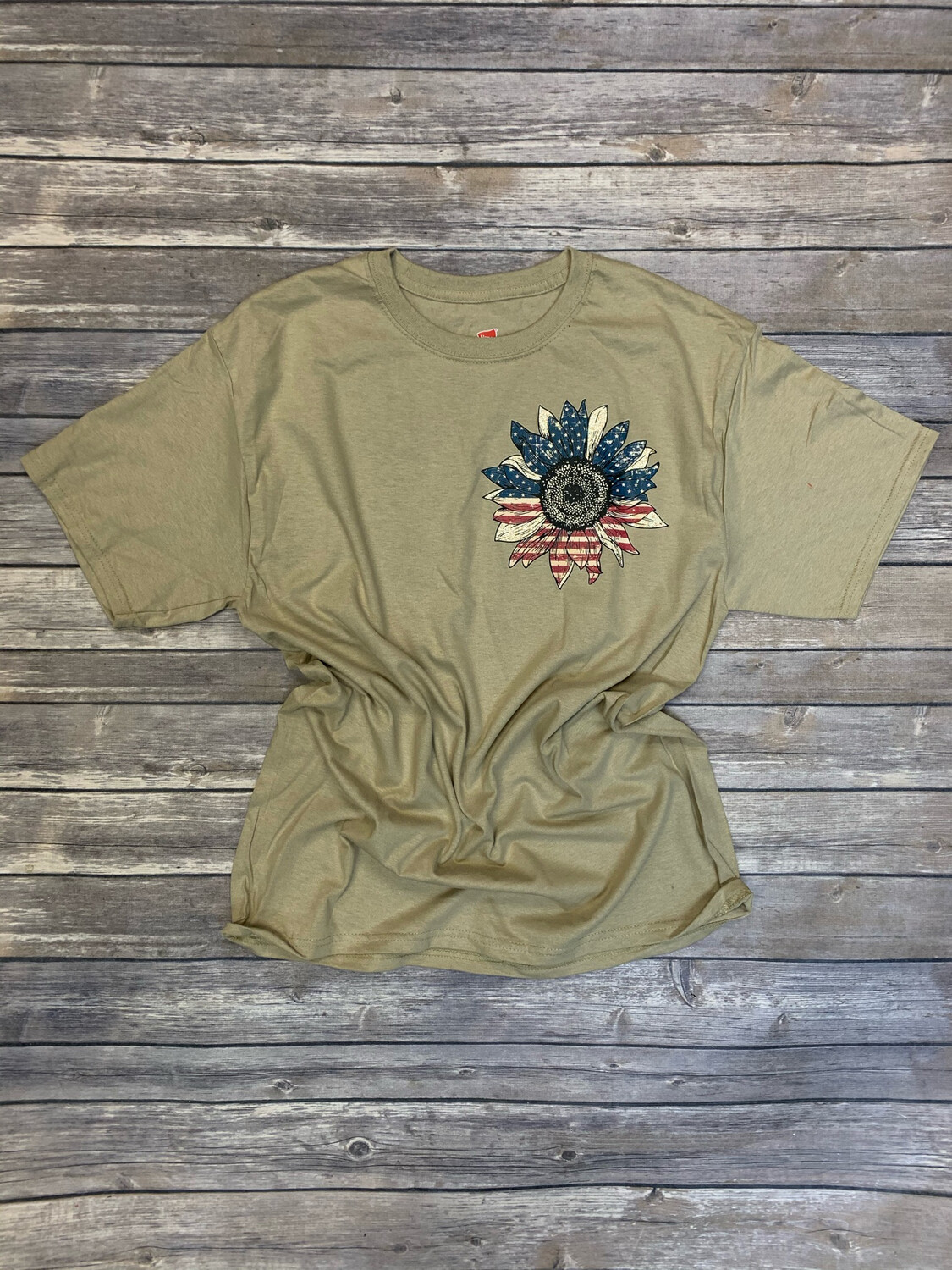 Patriotic Sunflower (Small Decal) Tee.