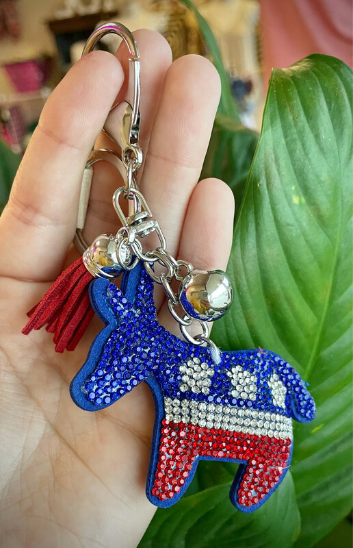 Small Democrat Donkey Keychain.