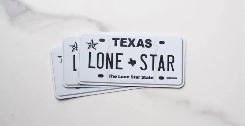 TX License Plate Decal.