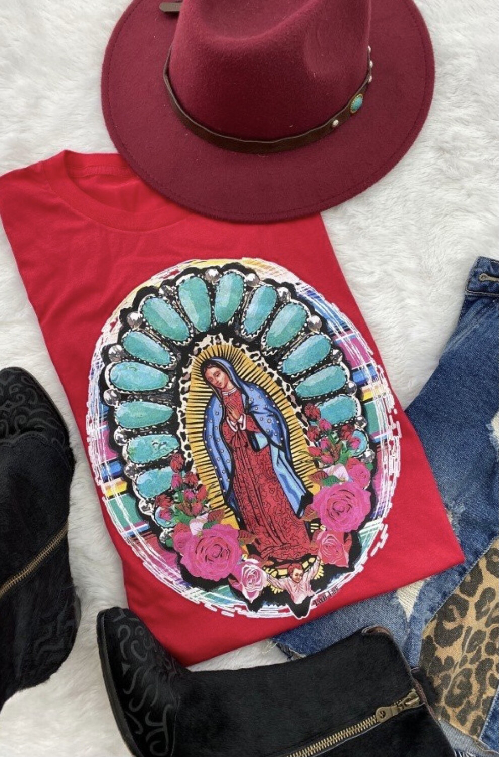 Red Virgin Mary Tee.*