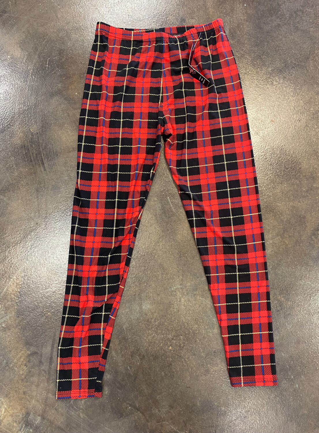 Red plaid leggings PLUS One Size!