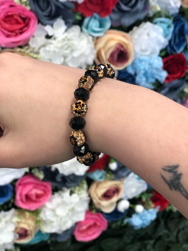 Leopard Bling Ball Bracelet