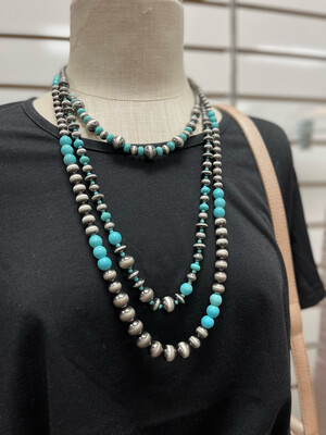 Navajo Pearl & Turquoise Necklace Set