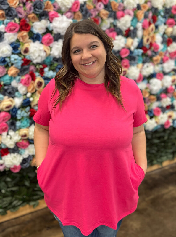 Pink Basic Plus Pocket Tee*