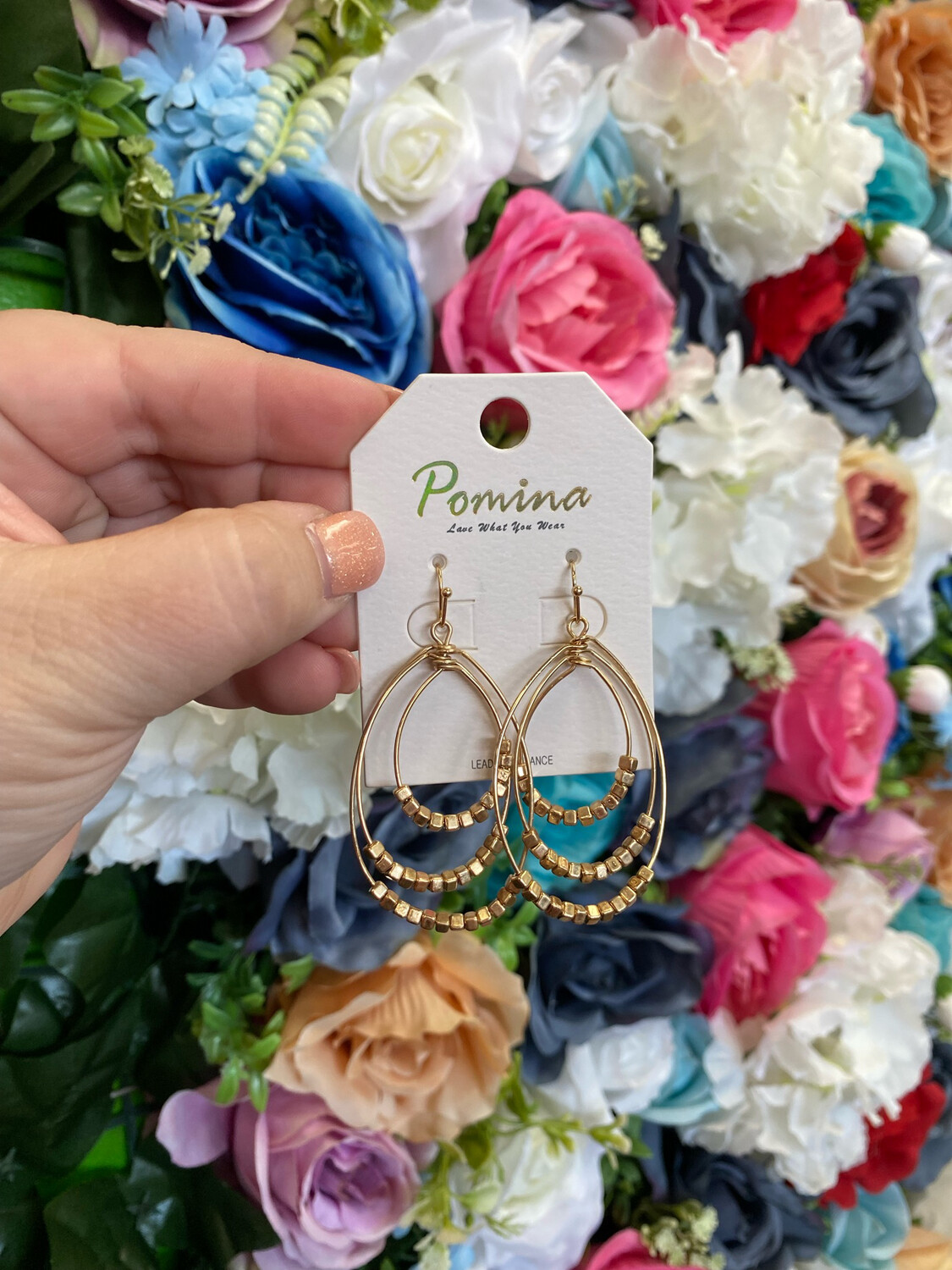 Layered Gold Teardrop Earrings