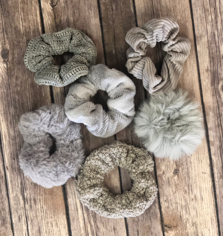 Grey Miscellaneous Scrunchies.
