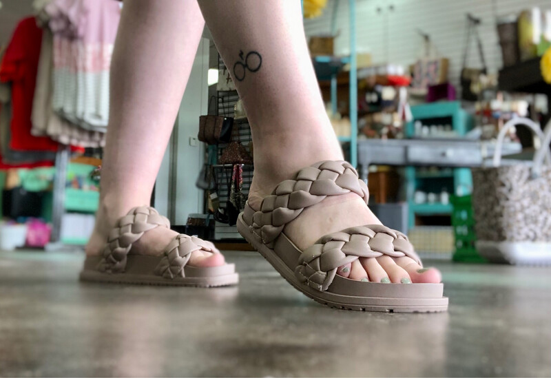 Taupe Braided Sandals*