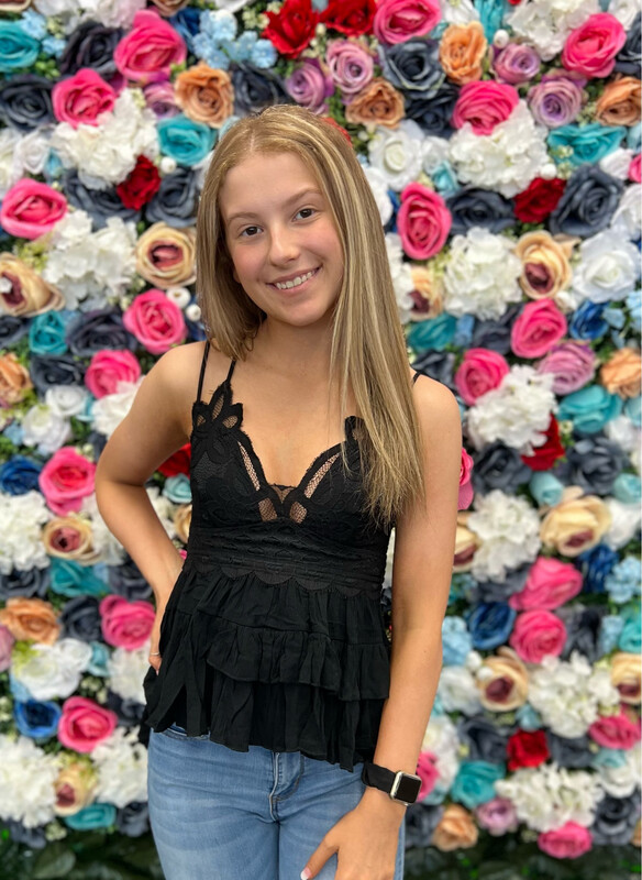 Crochet Lace Peplum Cami Tank.