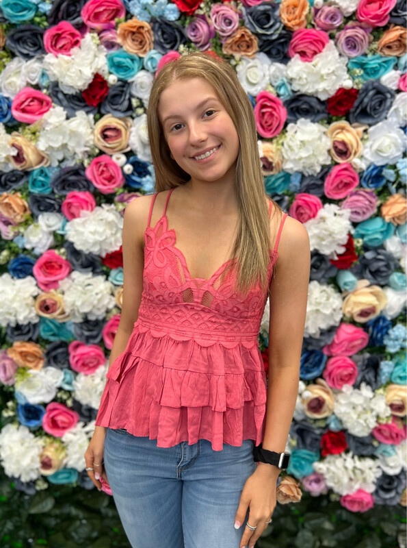Crochet Lace Peplum Cami Tank.