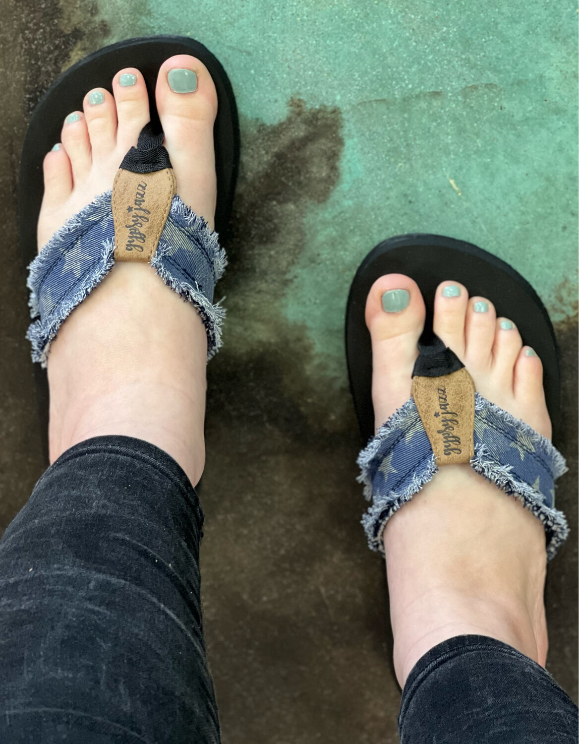 Gypsy Jazz Denim Flip Flops*