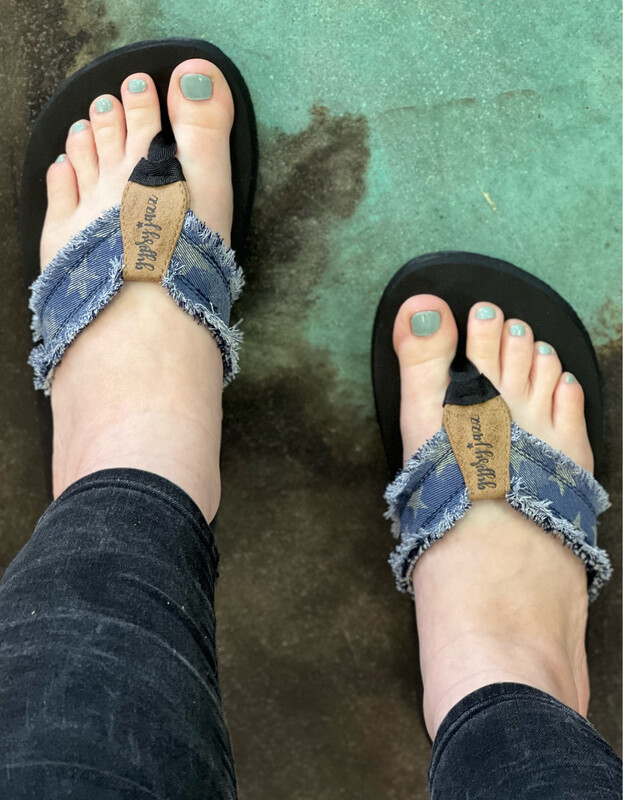 Gypsy Jazz Denim Flip Flops*