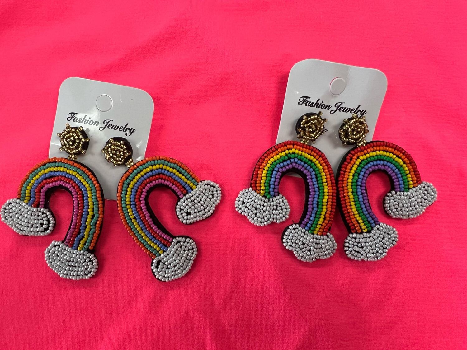 Rainbow Beaded Earrings 