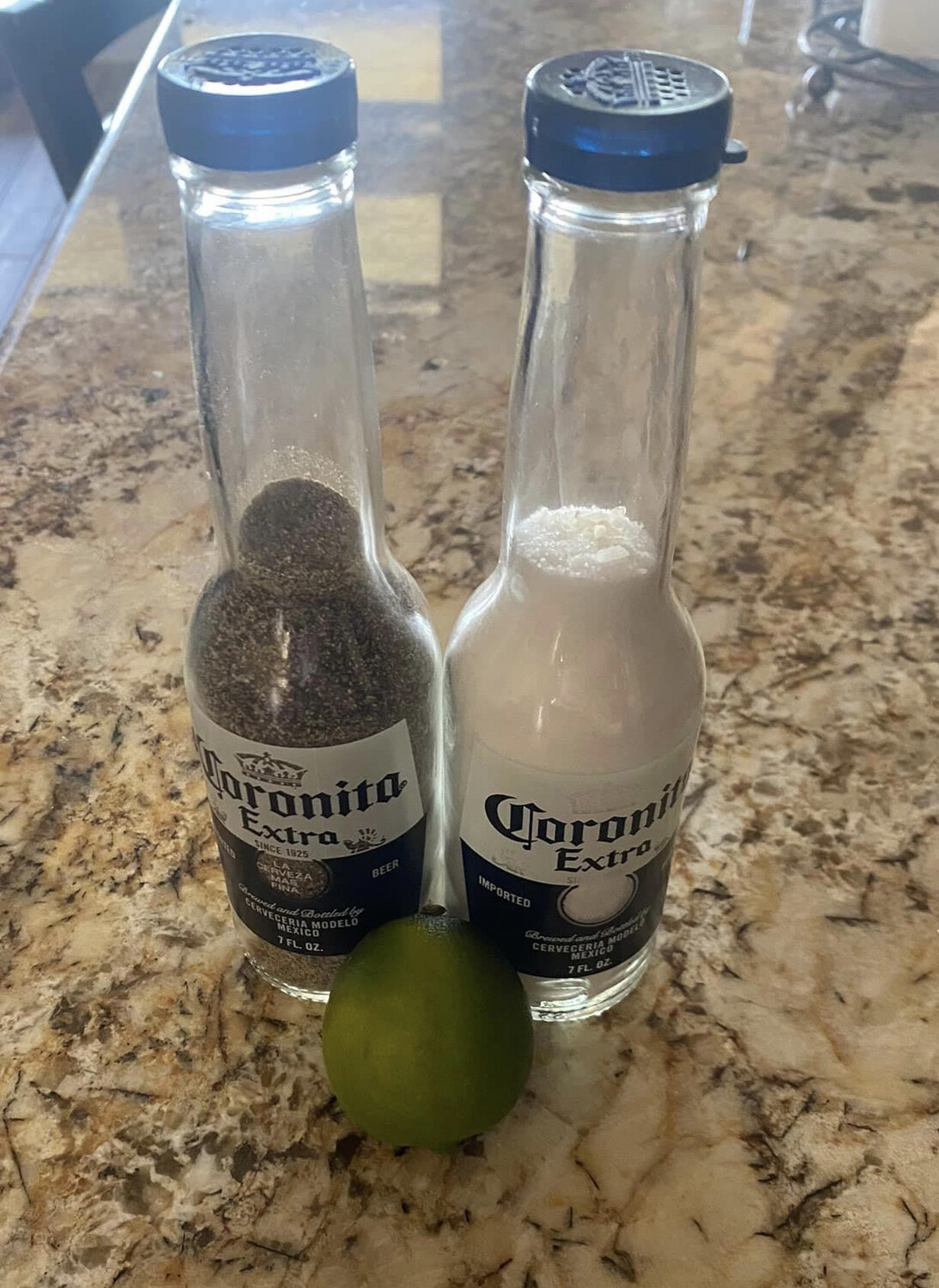Corona Bottle Spice Shakers.
