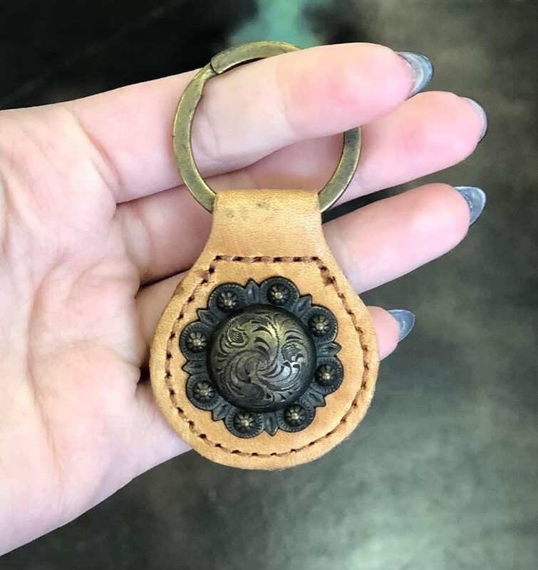 Concho Leather Keychains 