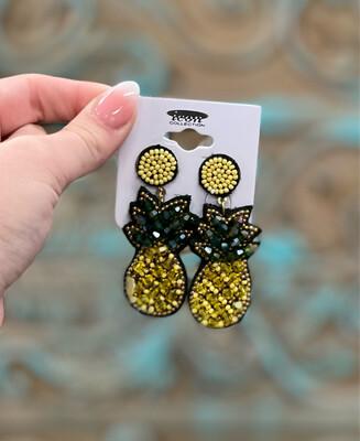 Beaded Pineapple Earrings.