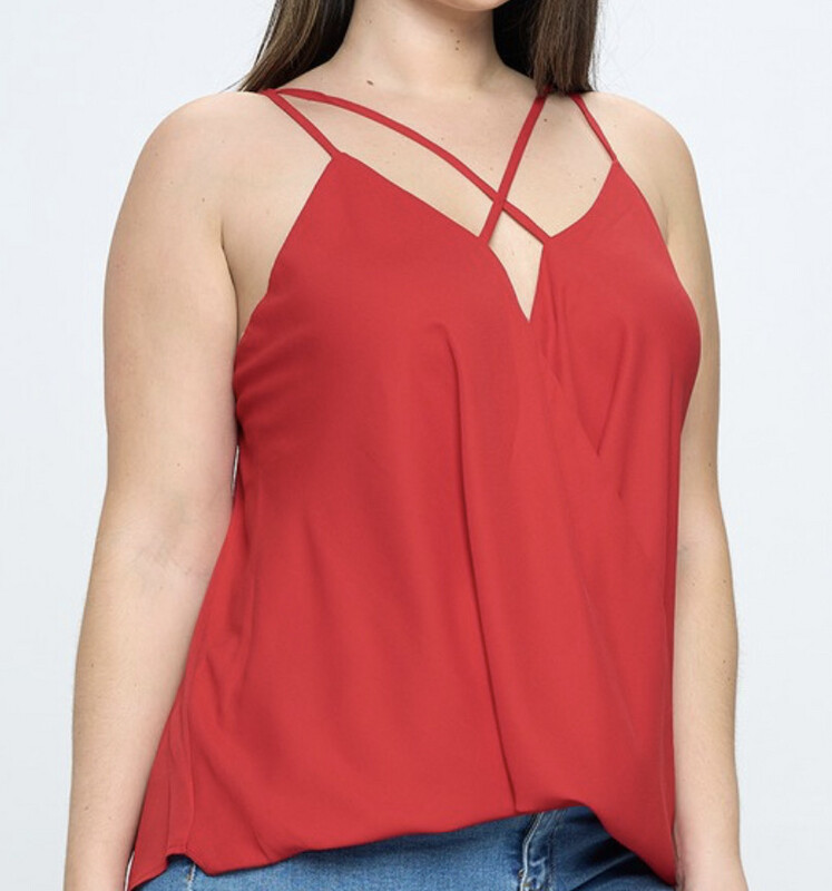 Bubble Hem Cross Front Plus Tank