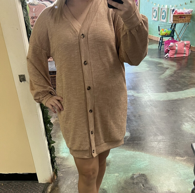 Light Peach Button Down Dress/Cardigan