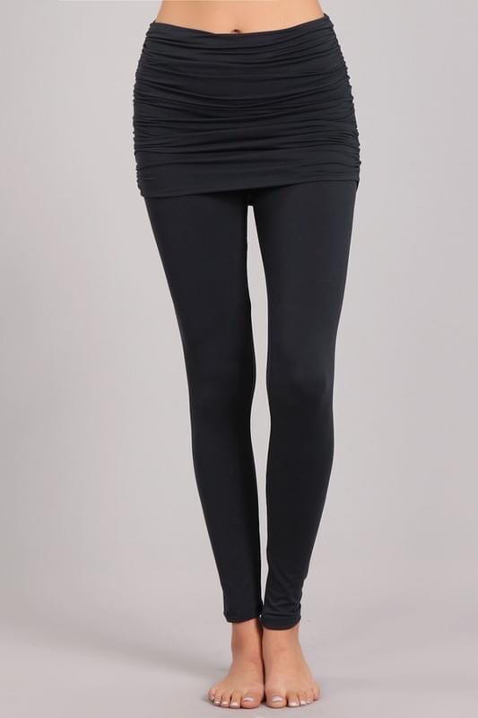 Black Leggings With Skirt 