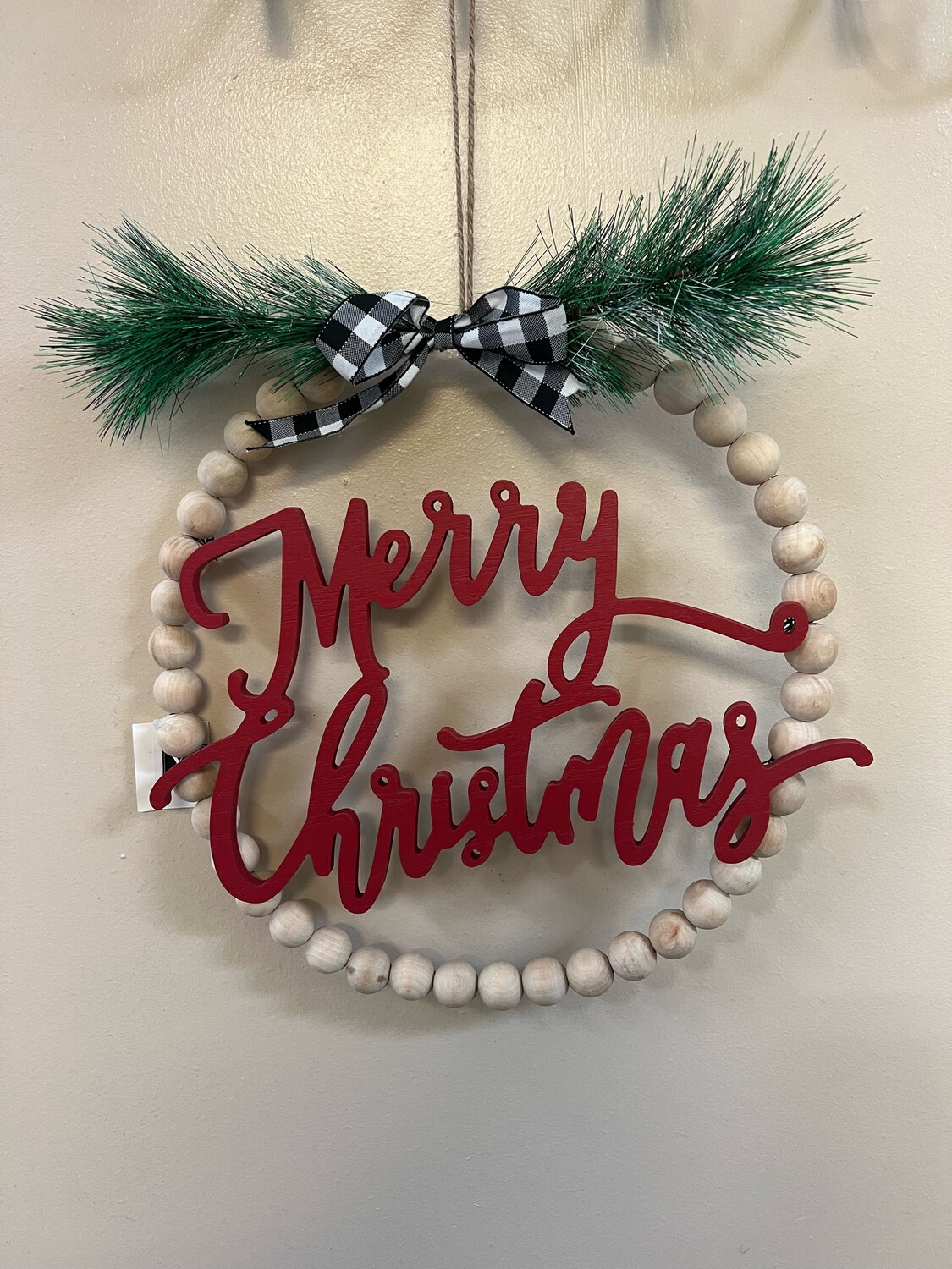 Merry Christmas Wooden Wreath 
