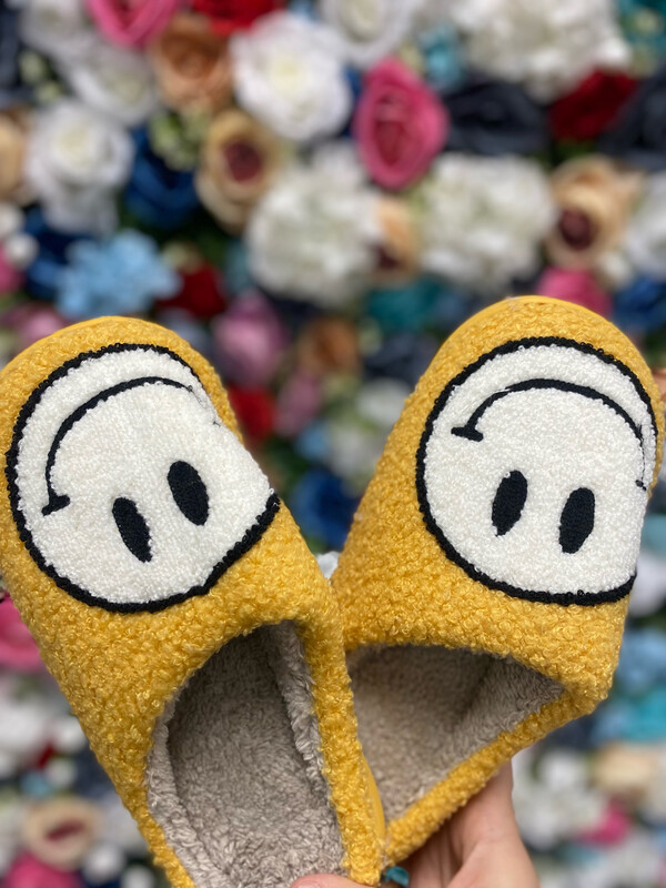 Yellow Smiley Slippers