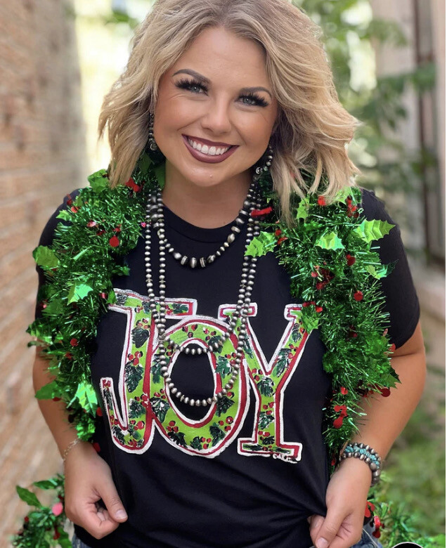 Black Joy berry holly tee.
