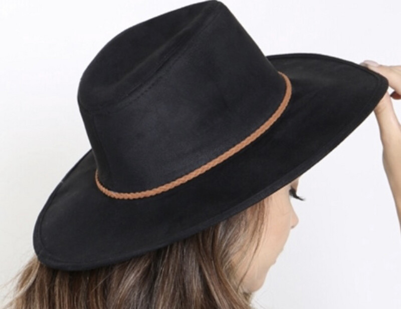 Black Flat Brim Hat