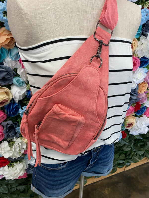 Faux Suede Crossbody 