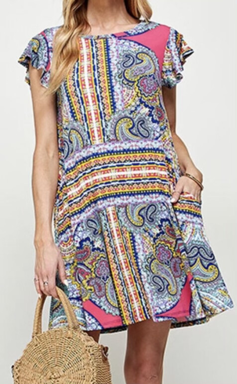 Ruffled Pattern Dress