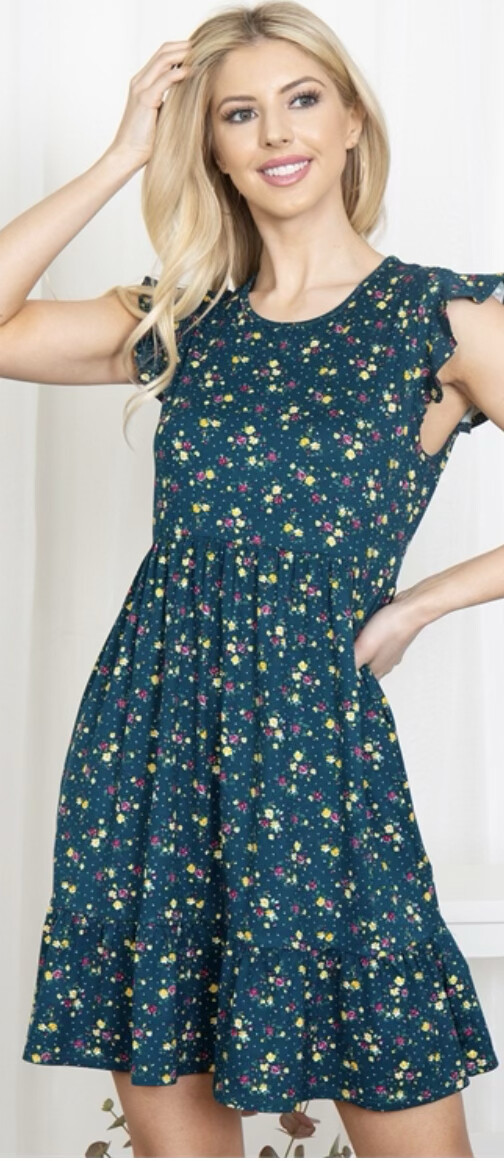 Ruffled Floral Dress