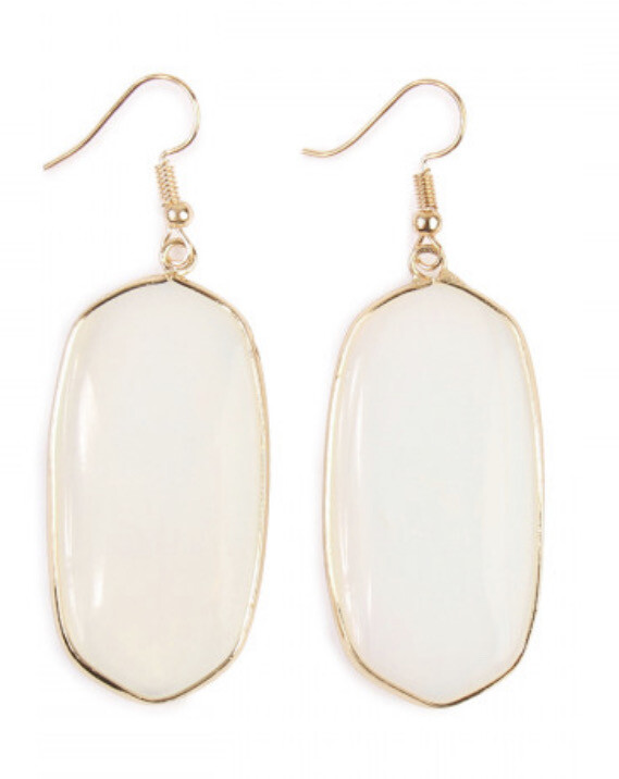 Oval Stone Earrings