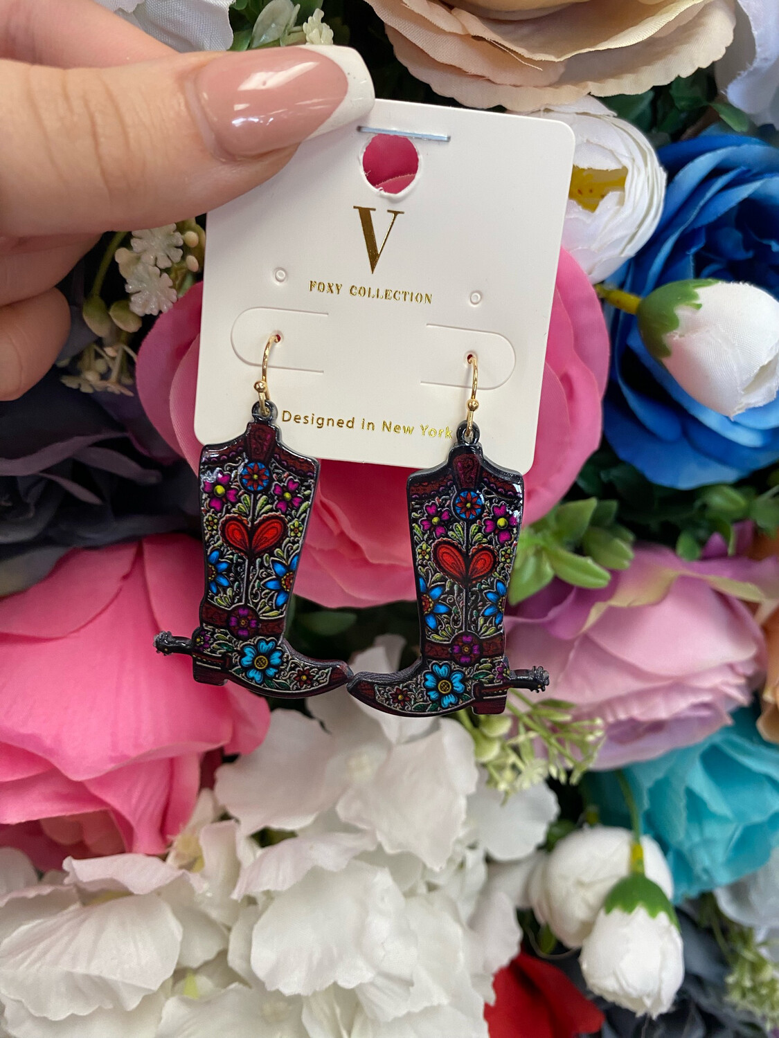 Acrylic Boot Earrings