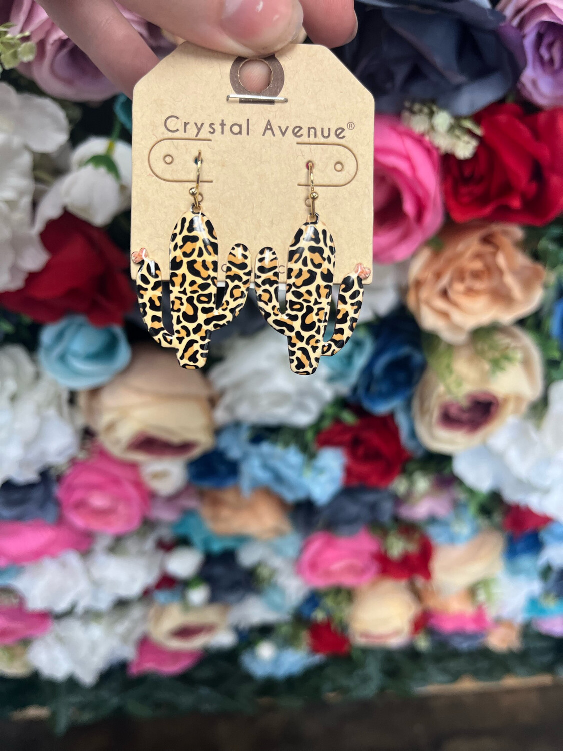 Cactus Leopard Print Earrings 