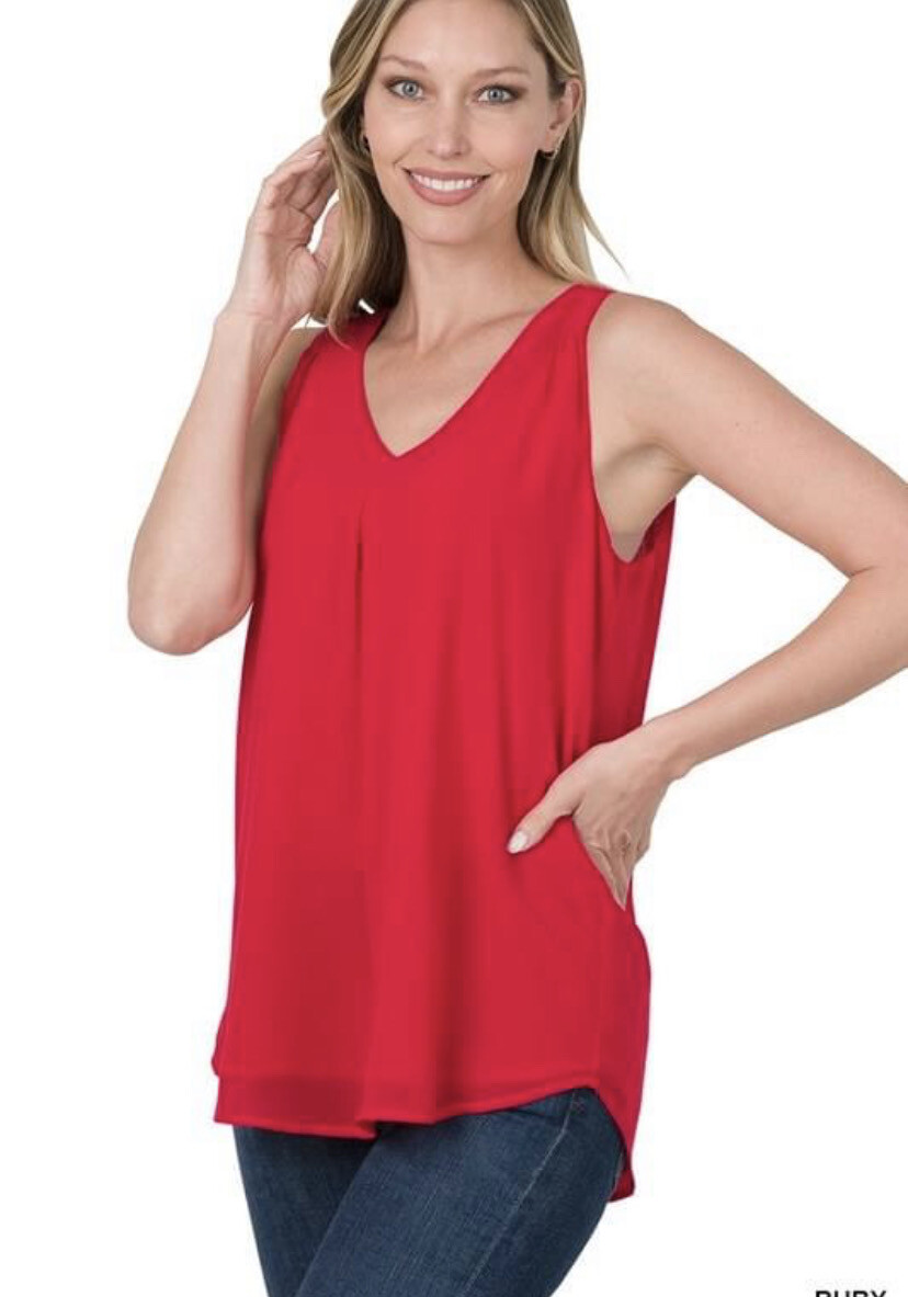 Double Layer V-Neck Top