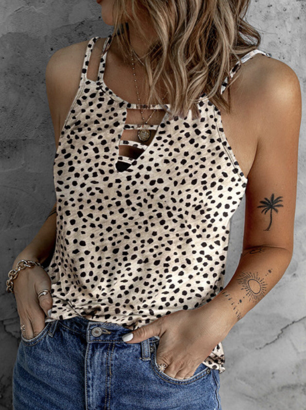 khaki leopard ladder tank