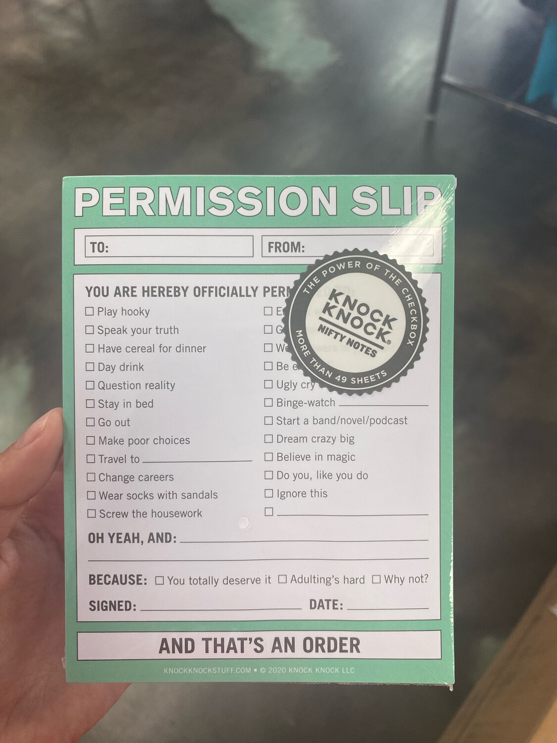 Permission Slip Notepad