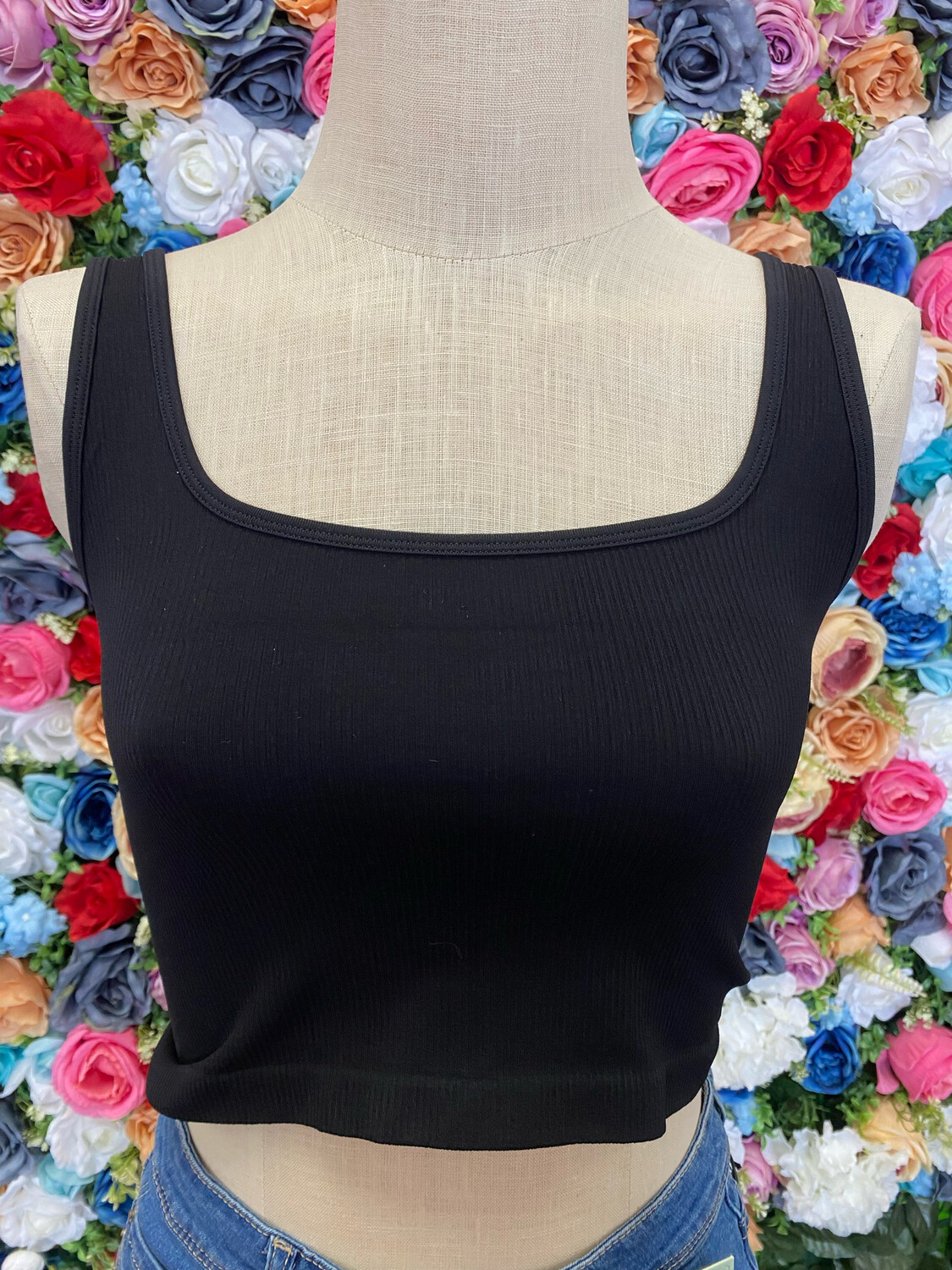 Stretchy Ribbed Crop Tank