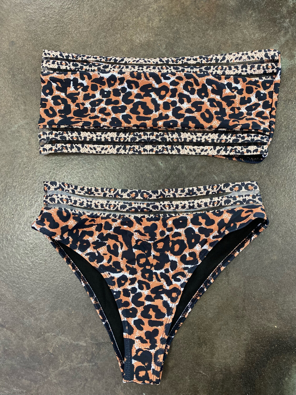 Strapless Leopard Bikini