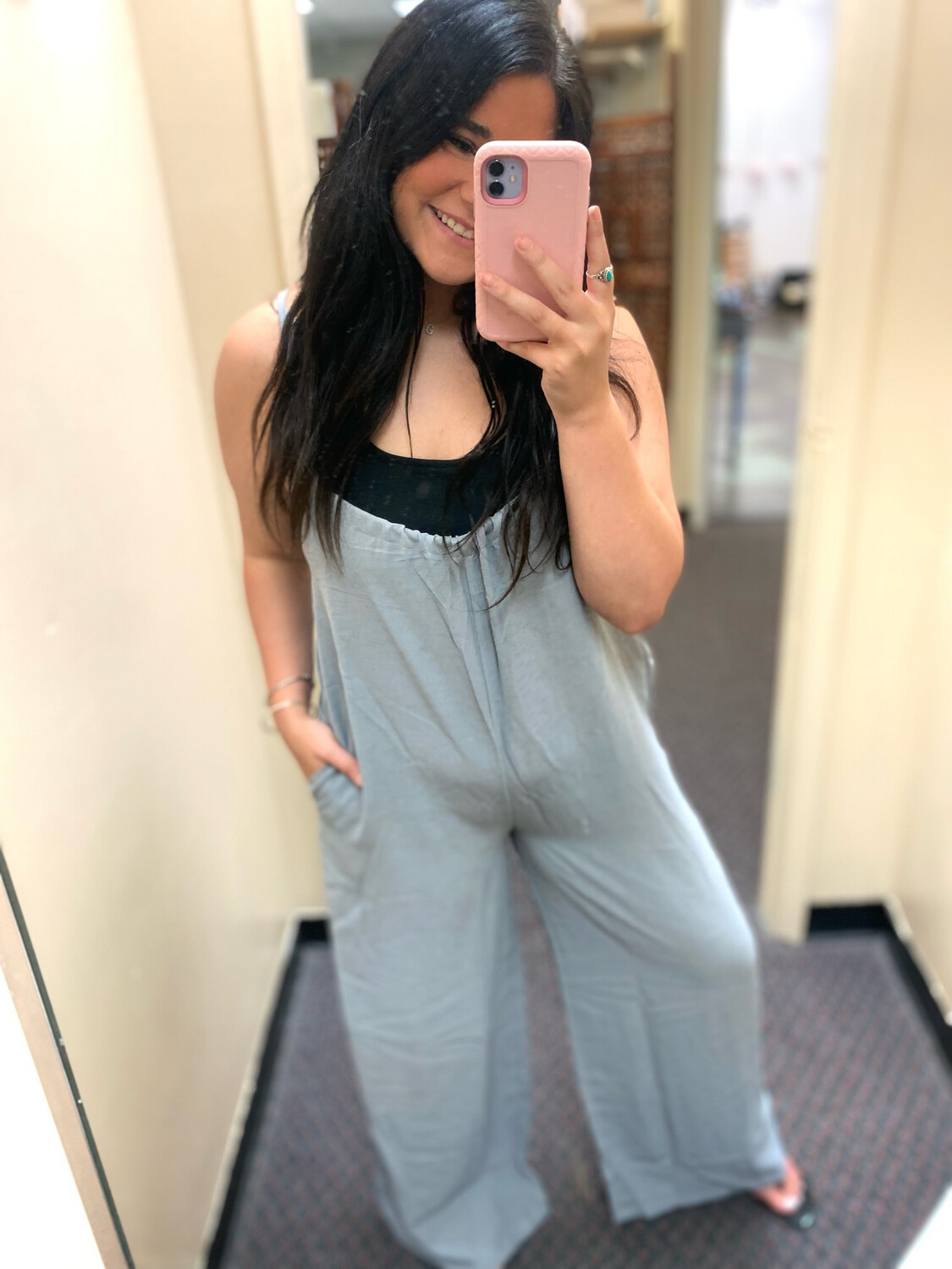 Gray Wide Leg Jumpsuit