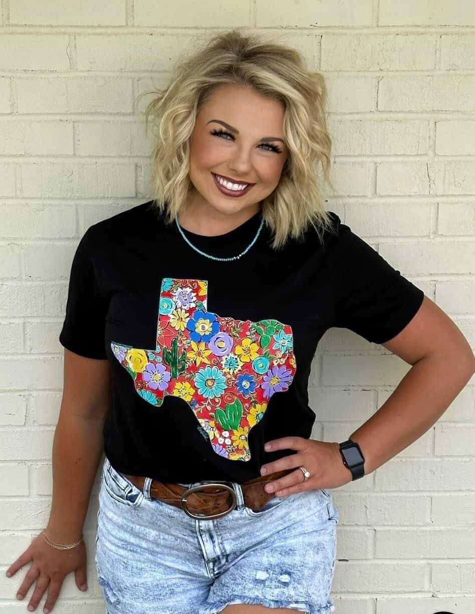 Red Floral TX Tee