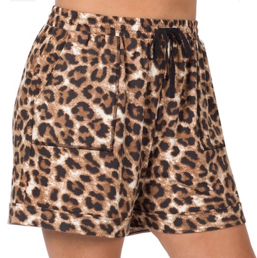 PLUS Leopard Lounge shorts