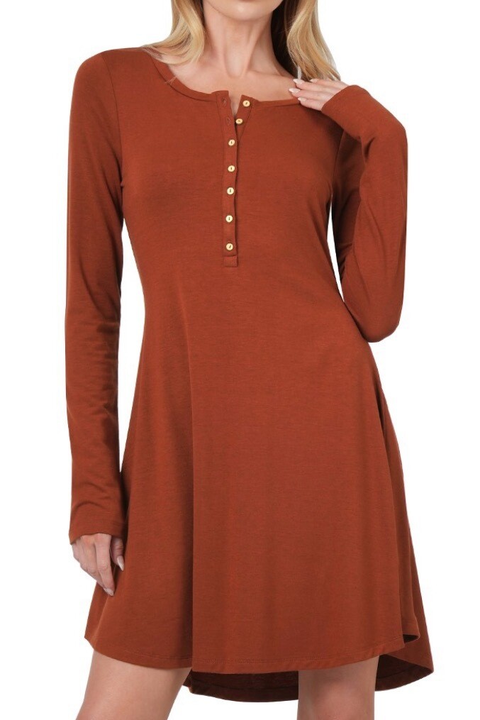 Long sleeve button down dress
