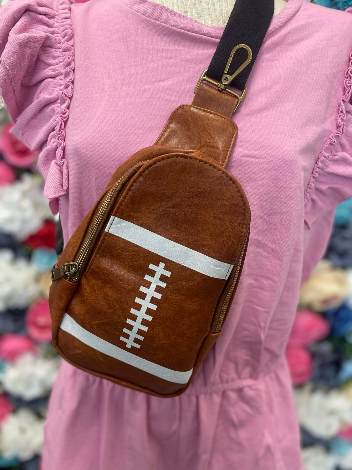 Leather Football Crossbody