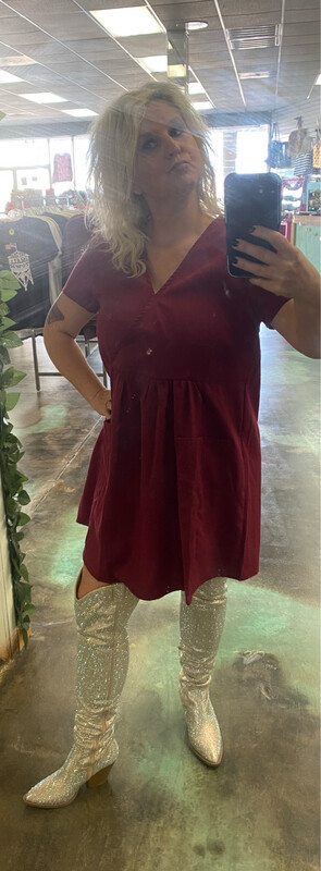 Burgundy Wrap Dress