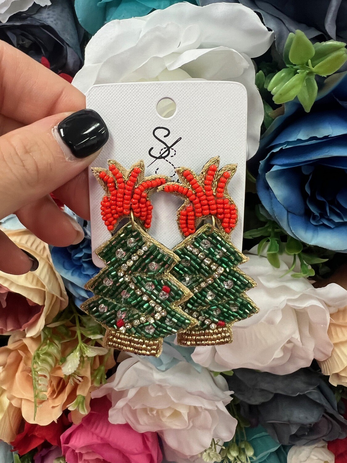 Beaded Christmas Earrings