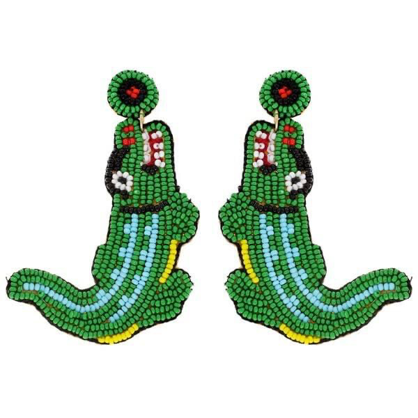 Beaded Crocodile Earrings