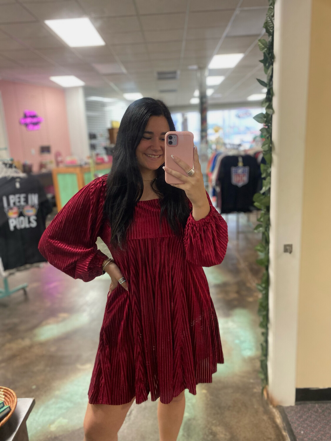 Ribbed Velvet Dress