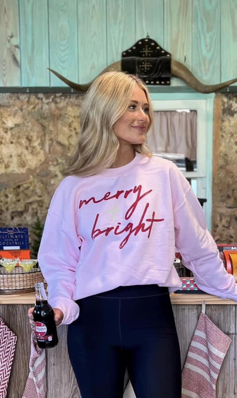 Merry &amp; Bright Peppermint Crewneck
